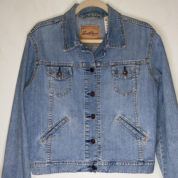 VINTAGE Levi Strauss Signature Misses Size M (8-10) Blue Trucker Jean Jacket - Picture 2 of 12